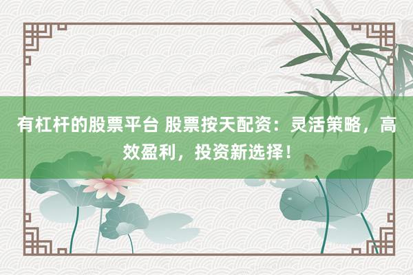 有杠杆的股票平台 股票按天配资：灵活策略，高效盈利，投资新选择！