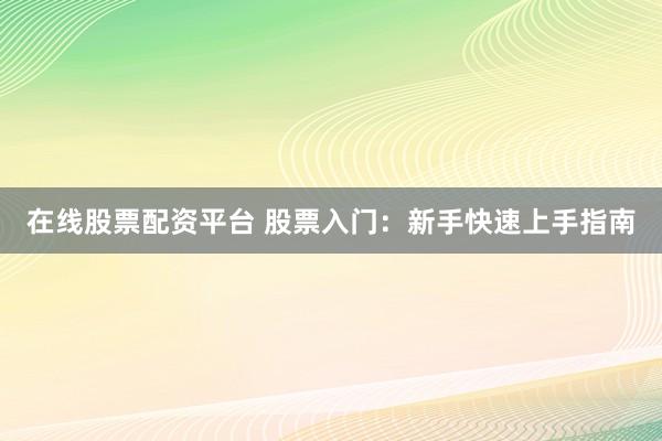 在线股票配资平台 股票入门：新手快速上手指南