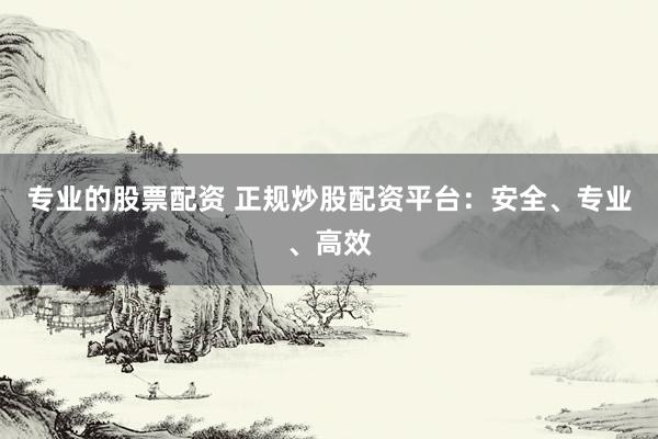 专业的股票配资 正规炒股配资平台：安全、专业、高效