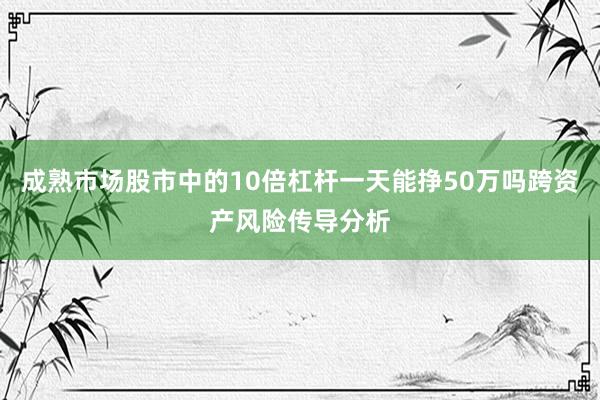 成熟市场股市中的10倍杠杆一天能挣50万吗跨资产风险传导分析