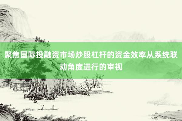 聚焦国际投融资市场炒股杠杆的资金效率从系统联动角度进行的审视