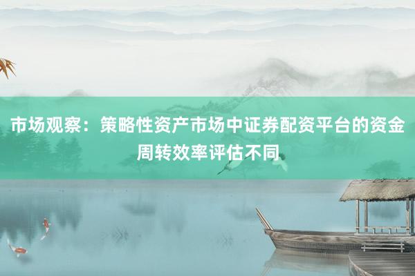 市场观察：策略性资产市场中证券配资平台的资金周转效率评估不同