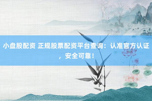 小盘股配资 正规股票配资平台查询：认准官方认证，安全可靠！